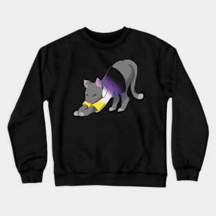 Non-Binary cat stretching Crewneck Sweatshirt